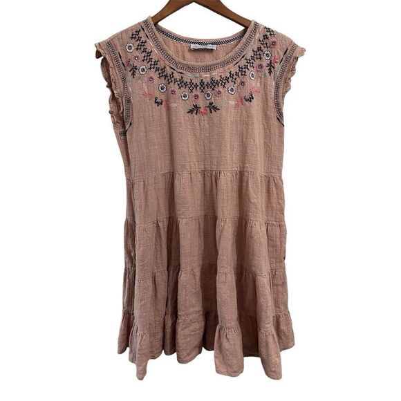Keren Hart Petal Pink Dress Women's Large 100%‎ Cotton Boho Cottagecore Dress - Picture 1 of 8